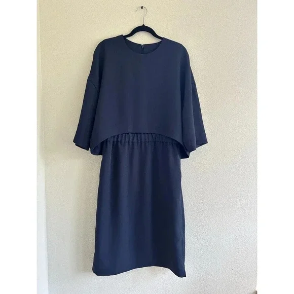 COS Navy Midi Dress - Picture 3 of 11